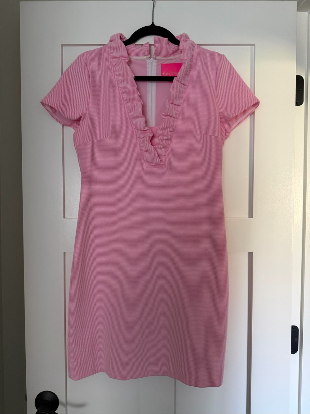 Lilly Pulitzer Pink Ruffle V-Neck Short Sleeve Dress